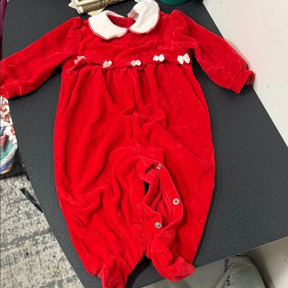 Red Baby Romper with White Collar 90’s - Picture 1 of 2